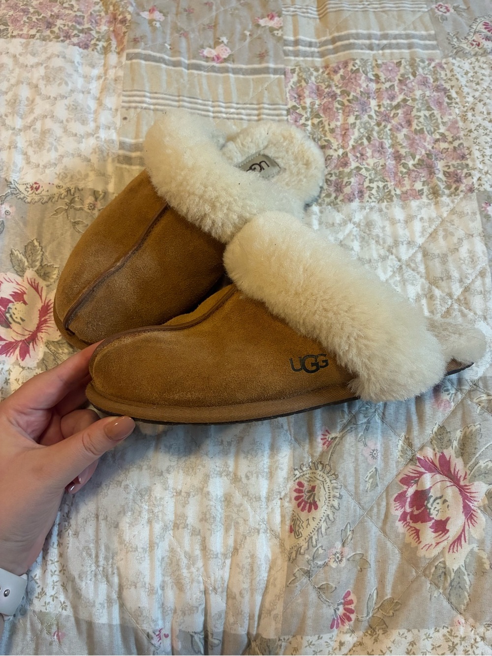 UGG Scuffette II Chestnut Brown Suede Slip-On Slippers